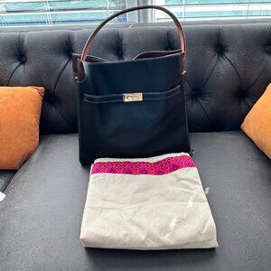 BLACKI LARGE TORY BURCH LEE RADZIWILL DOUBLE BAG WITH DUST BAG